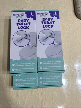White Baby Toilet Lock - 4 packs of Safety Strap for Kids